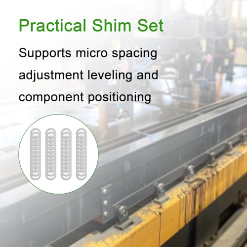 M9x15mm Steel Shim Washer Set 48pcs Thin Flat Spacers for Adjustment | 15mm OD, 0.1mm 0.2mm 0.3mm 0.5mm Thickness, 12pcs Each, Fine Adjustment Spacers, Thin Flat Washers, Light Assembly - size: M9×15