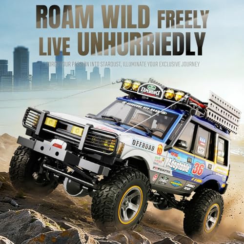 1/18 Scale RC Crawler, 2.4GHz Full Proportional Remote Control Off Road Car, 4WD RC Rock Truck Simulation Off Road Climbing Vehicle Dual Speed Model Car for Adults (Blue) - color: Blue