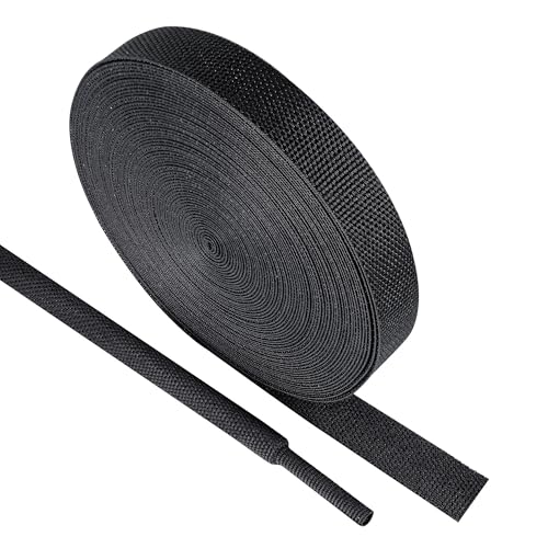 2:1 Ratio Automotive Heat Shrink Braided Sleeving 1-1/8''-8ft | Black 2 in 1 Ratio Wear-Resistant Fabric Heat Shrink Flat Woven Shrinkable Tube for Car Cable Wires Hoses Protection - size: 1-1/8"-8ft