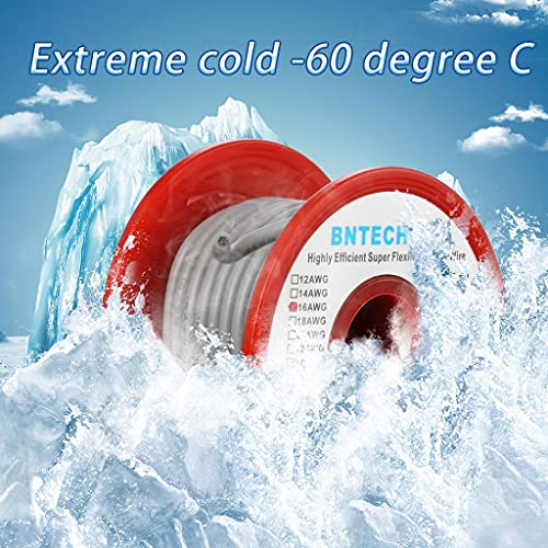 BNTECHGO 16 Gauge Silicone Wire Gray 25ft Stranded Tinned Copper Wire | Flexible 16 AWG Stranded Wire Silicone Rubber Insulation For RC Models, Drone, Robot, Battery, EV Charger, 3D Printer, DIY - color: 16 gauge silicone wire gray, size: silicone wire 25