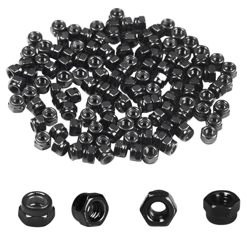 M3x0.5mm Locknuts M3 Nylock Nuts for RC Bike Pedals 3D Printer | 120PCS Metric Nylon Inserted Hex Lock Nuts Self-Lock Nylon Insert Carbon Steel Self Locking 5.5mm Hex Nut Driver Tiny Nut - size: M3 (120PCS)