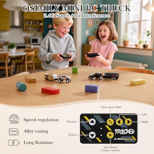MINI RC Car,APP Controlled 1:64 Scale Alloy Off Road MINI RC Truck | Remote Control Car Speed/Steering Adjustable | 2.4Ghz Monster Truck Toys | Birthdays Gift for Boys Girls & Adults