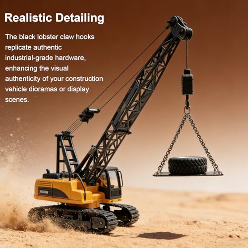 Asixxsix 2pcs Metal Trailer Chain with Tow Hook and Lobster Claw Hooks for RC Crane Model 1/50 DIY Decoration Accessories, for Crawler Climbing Car Upgrade Parts (8CM) - size: 8CM