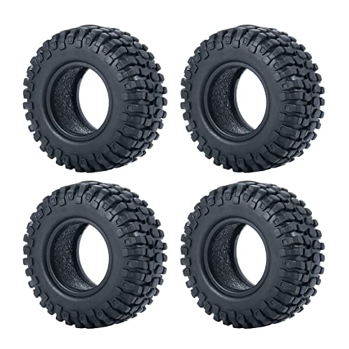 SWX 1.0 4Pcs Micro Rubber Tires for SCX24 1/24 RC Crawler Car 54mm | 1.0 Tires, Micro Rubber Tires, 54mm, SCX24, 1/24 Crawler, 4Pcs