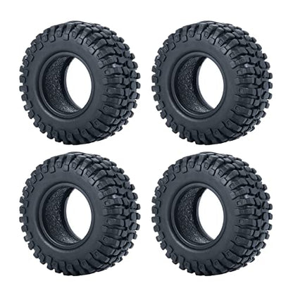 SWX 1.0 4Pcs Micro Rubber Tires for SCX24 1/24 RC Crawler Car 54mm | 1.0 Tires, Micro Rubber Tires, 54mm, SCX24, 1/24 Crawler, 4Pcs
