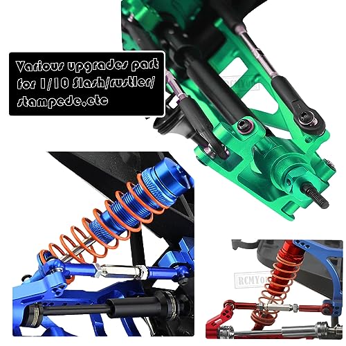 Upgrades Part for 1/10 Slash/Rustler/Stampede/Hoss 4x4 VXL 4wd,Alloy Caster Block,Steering Blocks,Rear Stub Axle Carriers,Steering Bellcranks,Suspension Arm,Blue (More Durable Arm) - color: Navyblue-upgrades Part