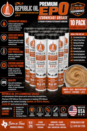 EP0 Cornhead Lithium Hydroxystearate Grease 10x14oz Now with Shipping Protection. Compare to numerous EP0 Like S2 V220 0 | Multifak | Lithium 12 Extreme Pressure.