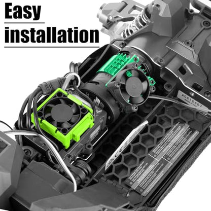 VXL-3s High Velocity Fan Heatsink Set Upgrades Part for 1/10 Slash/Rustler/Stampede VXL 4X4 2WD, ESC Motor Cooling Fan Hops Up,Green - color: Green/(for 2wd 4wd)