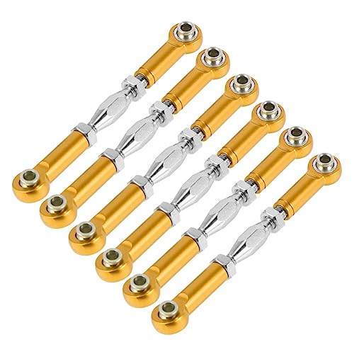 Toddmomy 6pcs Adjustable Turnbuckle Rod Kit Rod Links for Rc Truck CNC Machined Easy to Install - color: Yellow