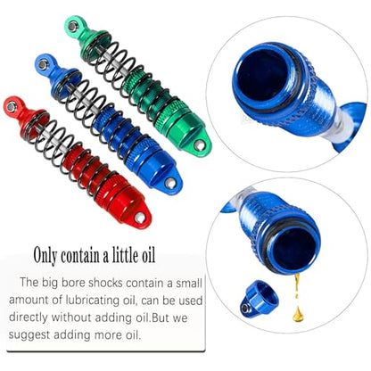 Full Aluminum Big Bore RC Shocks Absorber Damper Upgrades Part for 1/18 Granite Grom Mega 380 Brushed 4x4 Monster Truck RTR,Front Rear Assembled Full Metal Shocks,4PCS Navy Blue - color: Navy Blue(4 pcs)