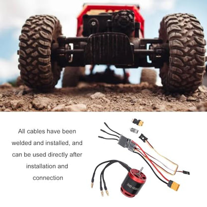 JTLB 1/10 RC Crawler Car Brushless ESC Motor Set Replacement for Axial SCX10 RC Crawler Car Upgrades Parts 1850KV 80A