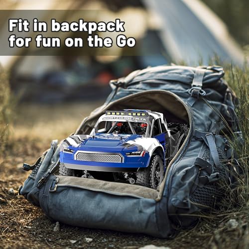 1:16 Scale RC Monster Truck, 2.4GHz Remote Control Fast RC Car 36km/h 4WD Off-Road Water-Resistant Electric Powered Vehicle with Dual Batteries, Drift & Off-Road Tires, Metal Drivetrain and LED Lights
