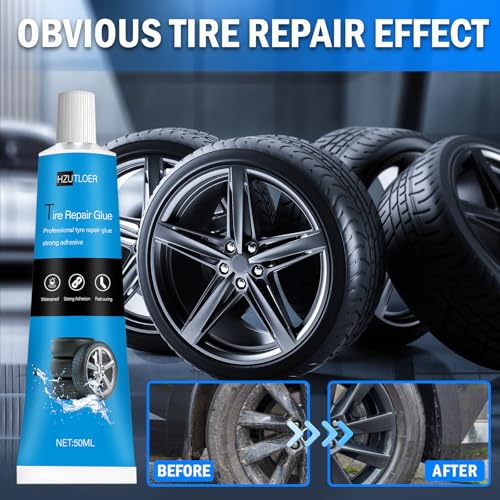 2-Pack Tire Repair Adhesive (3.38oz/100ml) | Black Rubber Cement Glue for Tire Puncture Repair Kit | Car, Truck, Motorcycle, Tractor