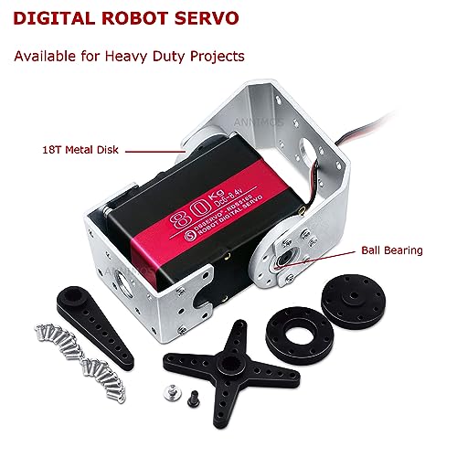 80KG Robot Servo Motor 8.4V High Torque Steel Gear Waterproof Large Digital Steering Servos with Mount Brackets - size: 80kg