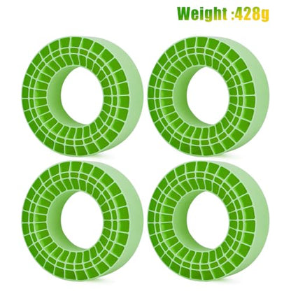 2.2 tire Inserts,4PCS 2.2" Tires Silicone Rubber Insert Foam Waterproof for 132-134mm (5.25" OD) 2.2" Tires (Green) - color: Green