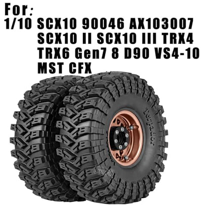 1.9 Dually Beadlock RC Wheel RC Tires for 1/10 SCX10 90046 AXI03007 TRX4 TRX6 VS4-10 Gen7 Gen8 MST CFX D90,Aluminum 1.9" Wheel Hub Rim RC Truck Tires 4pcs w/Adjustable Offset 4PCS Bronze - color: Bronze/Rc Wheel