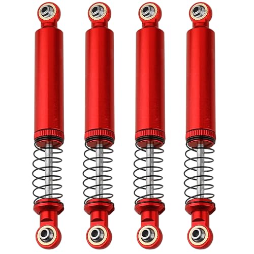 4pcs Metal Alloy Oil Shock Absorber Damper 70 80 90 100 110mm Outer Spring for 1/10 RC Crawler Axial SCX10 i ii iii Capra Tamiya CC01 D90 TRX4 HPI Upgrades (red, 100mm) - color: red, size: 100mm