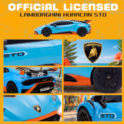 BEZGAR 1:24 Official Licensed Lamborghini Huracan STO Remote Control Car | Official Lamborghini Toy Car replica,2.4G stable signal,rubber racing tires,ideal gift toy for boys ages 4-7, 8-12 and adults - color: Lambo-1:24 Lambo Huracan Sto