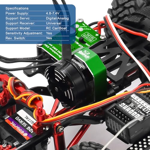 GOUPRC Upgarde 30A Brushless Esc & 2204 2400KV Brushless Outrunner Motor with Transmission and Replacement Gears Combo Kit for SCX24 RC Crawler Axial 1/24 RC Car Truck - color: Green