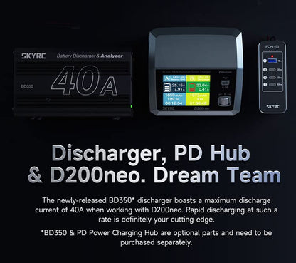 Sky RC D200neo Dual Charger 800w Lipo Battery Balance Charger BD350 Discharger AC/DC Multi-Function Smart Charger