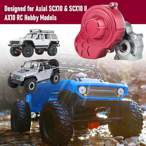 Full Metal 1/10 Scale RC Crawler Transmission Case Gear Box Assembled with Steel Metal Gears for Axial SCX10 RC Car Replacement