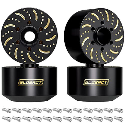 GLOBACT 1/10 Brass Wheel Weights Extended Hex Hub for TRX4 TRX6 SCX10-22mm | Fits 1.9" 2.2" RC Wheel, 650g Counterweight - size: 22mm