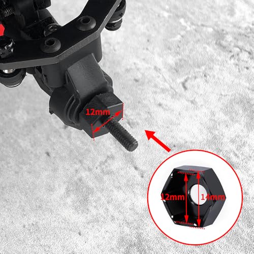 MOHERO 4Pcs 12mm to 14mm Wheel Hex Hub Adapters Aluminum Wheel Spacers for All 1/10 RC Car Truck SCX10 TRX4 Slash Rustler Stampede Granite