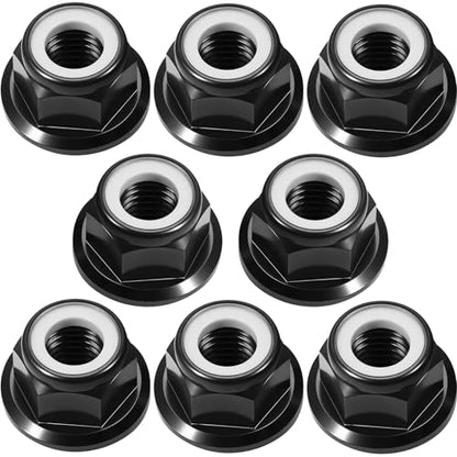 8Pcs M4 Flange Nuts Aluminum, M4-0.7mm Hex Flange Nylon Insert Lock Nuts for 1/10 Scale RC Car Traxxas Slash 4x4 2WD Stampede VXL Rustler VXL HPI Redcat Axial Racing Truck Buggy Crawler Wheels - color: Black, size: 8Pcs