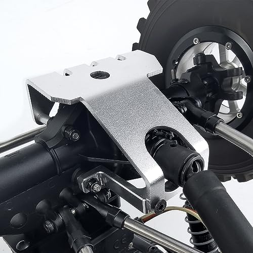 2PCS Aluminum Alloy Axle Protector Chassis Armor Protection Plate | RC Car Front & Rear Skid Plate Compatible with 90018 90048 90053 1/10 RC Crawler Car Upgrade Parts (Silver) - color: Silver