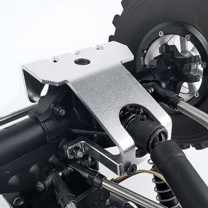 2PCS Aluminum Alloy Axle Protector Chassis Armor Protection Plate | RC Car Front & Rear Skid Plate Compatible with 90018 90048 90053 1/10 RC Crawler Car Upgrade Parts (Silver) - color: Silver