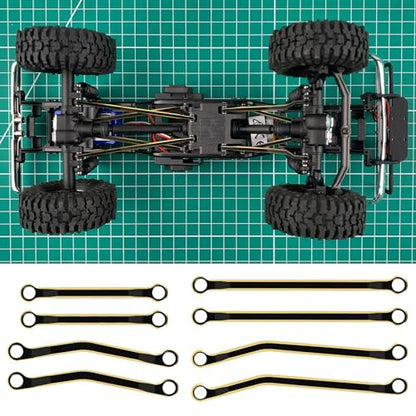 8PCS TRX4M Brass High Clearance Chassis Links Set Black Coating Link Counterweight Heightened Link Rod Linkage Set for 1/18 RC Crawler Car TRX4M High Trail K10 F150