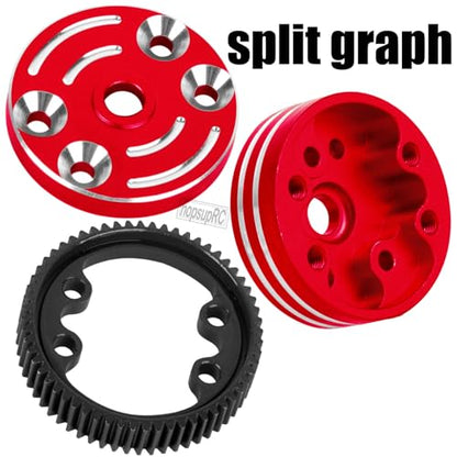 Aluminum Differential Locker Spool Diff Locker Mounts Set Upgrades Part for 1/10 Slash/Rustler/Stampede/Bandit 2WD(VXL),Sealed Differential Case Hops Up.Red - color: Red(for 1/10)