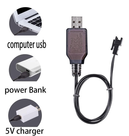 SM-2P Positive USB Charging Cable for RC Car 4.8 V 250mA Ni-MH Ni-CD Battery 2pcs