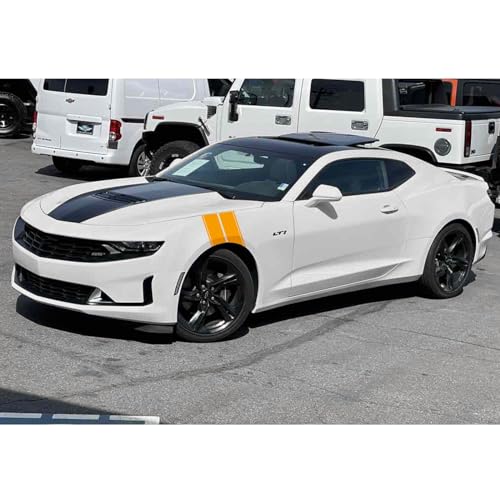 x xotic tech Fender Stripes Hash Marks KK Vinyl Decal Universal for Car Truck Sticker Racing Stripe 11"x23" (Yellow) - color: Yellow