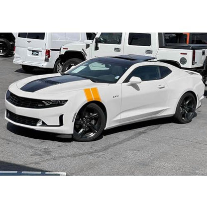 x xotic tech Fender Stripes Hash Marks KK Vinyl Decal Universal for Car Truck Sticker Racing Stripe 11"x23" (Yellow) - color: Yellow