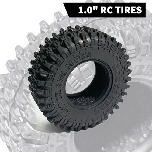 RC Tires 1.0" Cling On Tire for 1/24 RC Crawlers SCX24, 1/16 XIAOMI Jimny