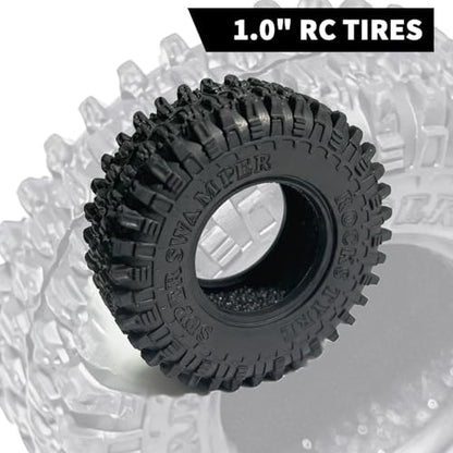 RC Tires 1.0" Cling On Tire for 1/24 RC Crawlers SCX24, 1/16 XIAOMI Jimny