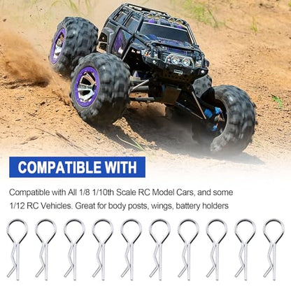 100PCS Universal RC Body Clips Pins for All 1/8 1/10 1/12 Scale Redcat HPI Himoto HSP Exceed RC Car Crawler Truck Buggy Shell Replacement Parts