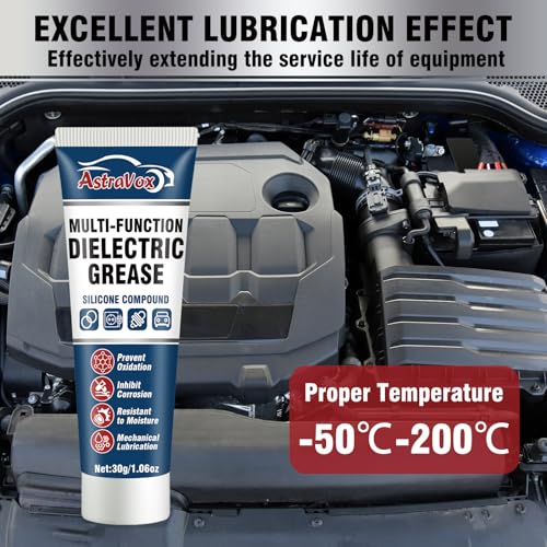 AstraVox Silicone Dielectric Grease for Electrical Connectors Automotive | Dialectric Grease with a Brush, Spark Plug, O Rings, Marine Waterproof & Heat-resistant & Insulating 1oz (1pcs)