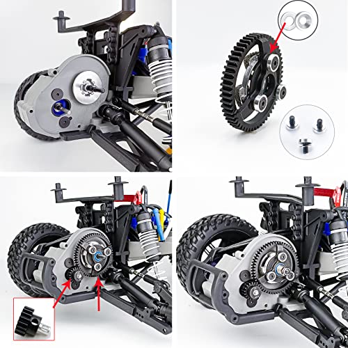 MOHERO Metal Spur Gear 32P 18T 56T Transmission Gears for 1/10 Slash 2wd Rustler Stampede Telluride RC Car - size: 32P 18T 56T