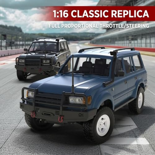 WPL D-54 1/16 Scale RC Crawler Car RTR 4WD Off-Road Truck with LED Headlights, Simulated Differential, Independent Suspension 2.4G Remote Control Pickup Vehicle for Adults