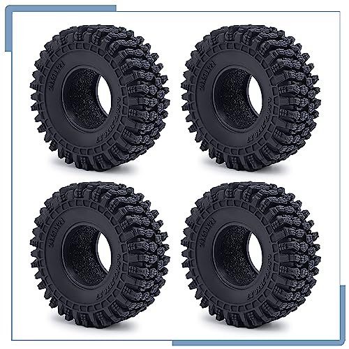 4PCS RC 1.0 Tires Foam Insert Soft Rubber 1.0" Wheel Tires 58MM | For 1/18 TRX4M Upgrades 1/24 SCX24