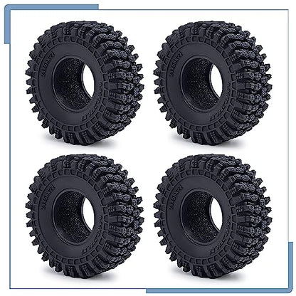 4PCS RC 1.0 Tires Foam Insert Soft Rubber 1.0" Wheel Tires 58MM | For 1/18 TRX4M Upgrades 1/24 SCX24