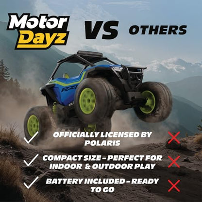 Polaris RZR Remote Control UTV – 1:14 Scale 2WD RC Car, Officially Licensed Polaris RZR, Full-Function 2.4GHz Radio Control, USB Rechargeable, Ready to Run, Blue - color: Blue