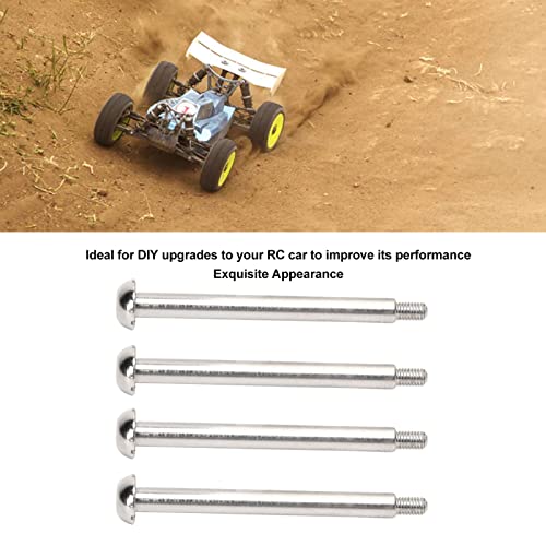 JTLB RC Lower Arm Hinge Pin, Premium Steel Aluminum Alloy Suspension Swing Arm Pin, Stable Structure, 4pcs 1.9in Rear Hinge Pin for ARRMA 1/7 1/8 Series, Made of M3 Nut (Silver) - color: Silver