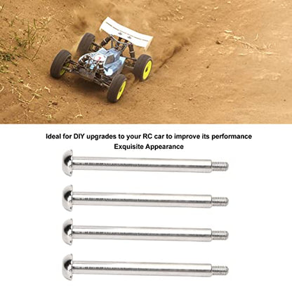 JTLB RC Lower Arm Hinge Pin, Premium Steel Aluminum Alloy Suspension Swing Arm Pin, Stable Structure, 4pcs 1.9in Rear Hinge Pin for ARRMA 1/7 1/8 Series, Made of M3 Nut (Silver) - color: Silver
