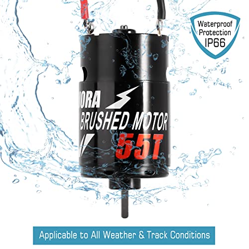 INJORA 550 3-Slot Waterproof Brushed Motor for 1/10 RC Car（55T） - size: 55T
