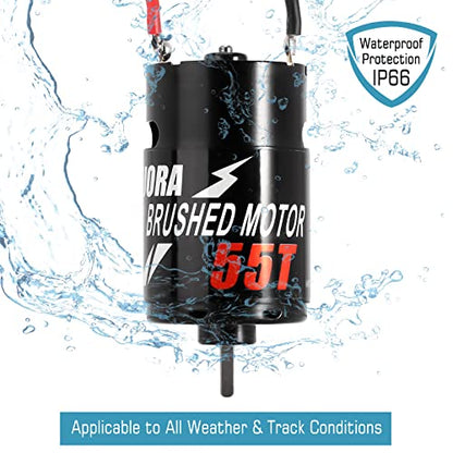 INJORA 550 3-Slot Waterproof Brushed Motor for 1/10 RC Car（55T） - size: 55T