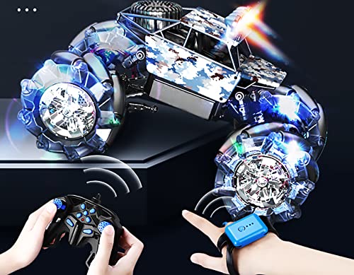 Chandler RC Car Rechargeable USB Dual Grip Remote Control Hand Gesture Sensor an Off Road Climbing Drift Stunt Car HBD88-P7 (Blue) - color: Blue