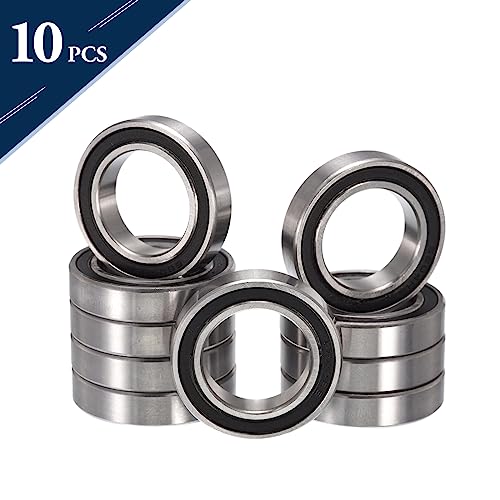 6804-2RS Deep Groove Ball Bearings, ID 20mm x OD 32mm x Width 7mm Double Rubber Sealed Ball Bearing Pre-Lubricated Chrome Steel Z2 Lever 10pcs - size: 6804-2RS 20x32x7mm